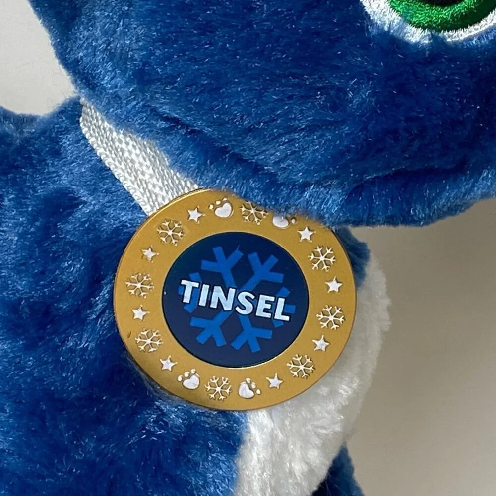 Build a Bear Workshop Tinsel Reindeer Plush Stuffed Animal Toy Blue No Cape